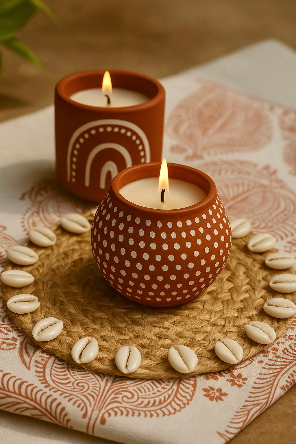 Clay pot candle