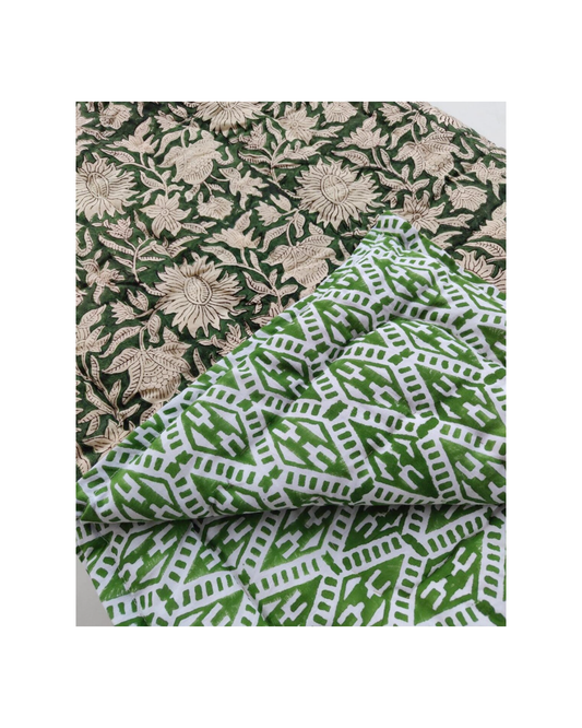 GREEN HARMONY | Quilted quilt 260 x 225 cm