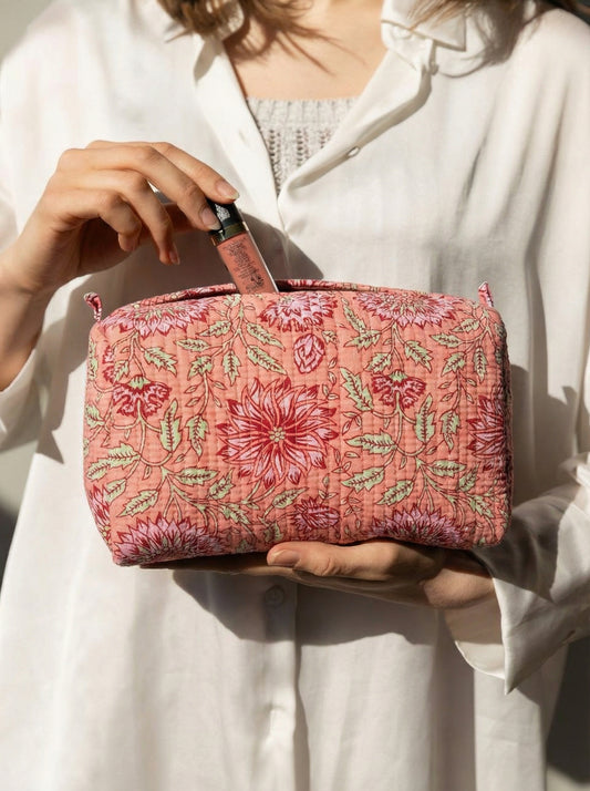 PINK BLOOM Toilettas (set van 3)