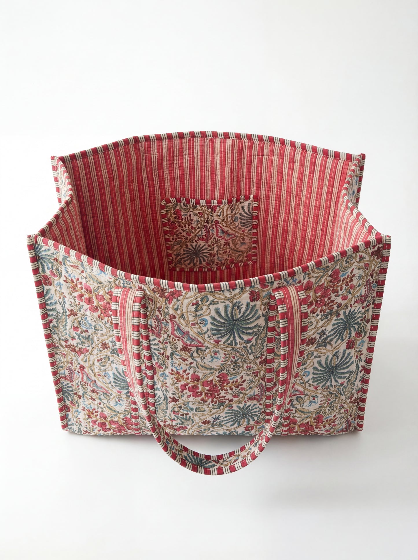 FLOWER PINK Cotton quilt bag