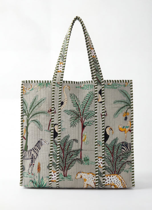 STORM GREY Cotton quilt bag