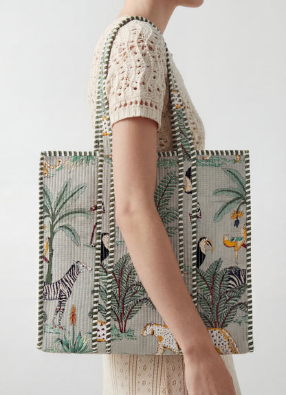STORM GREY Cotton quilt bag