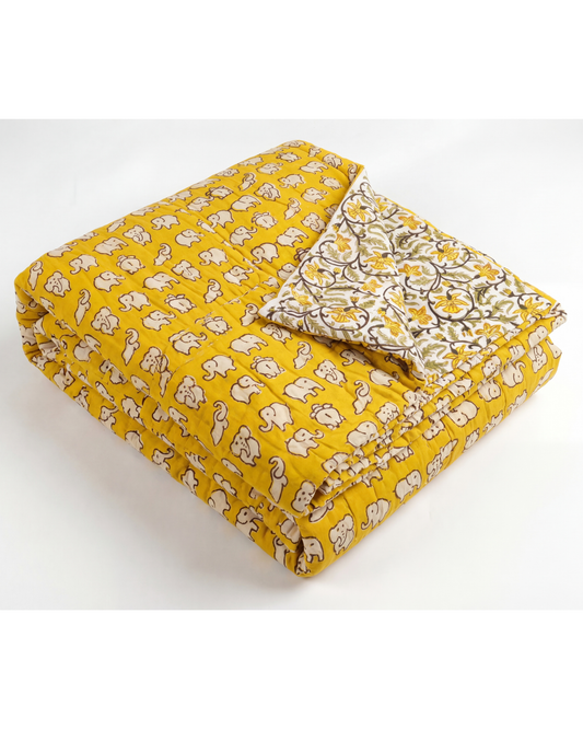 ELEPHANT FOREST | Quilted quilt 220 x 150cm